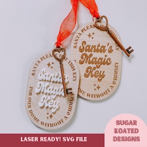 SVG Santa's Magic Key, Magic Key-ornament, lasergesneden bestand, laserbestand, kerst-SVG, SVG-bestanden, laserbestand, Glowforge-bestand, digitaal bestand
