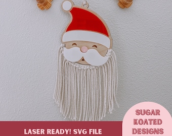 SVG Macrame Santa, Santa Macrame, Santa svg, Laser Cut File, Laser File, Christmas SVG, SVG Files, Laser File