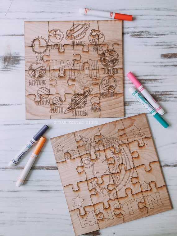 DIY Wooden Puzzle Kit Kids Craft Kids Puzzle Craft Kit Etsy