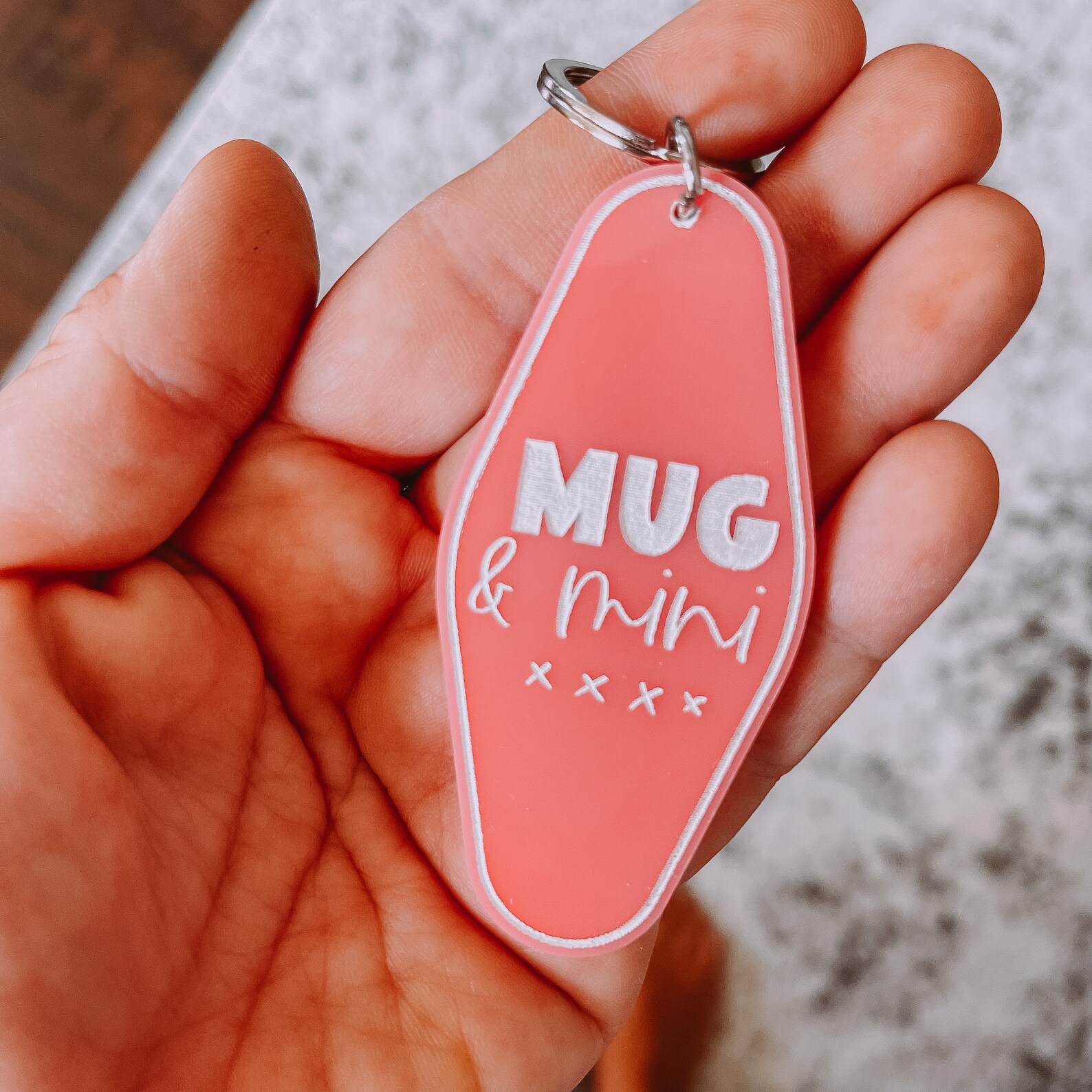 Custom Retro Inspired Motel Keychain Personalized Keychain Etsy