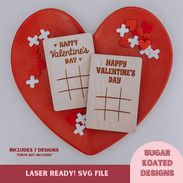 SVG Valentijnsdag Tic Tac Toe, Valentijnsdag kaart, Valentijnsdag SVG, Laser Cut-bestand, Laserbestand, SVG-bestanden, Trendy Laserbestand, Glowforge