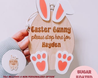 SVG Easter Bunny Please Stop Here, Easter SVG, Easter Bunny, Easter Sign, Easter Decor, Easter File, Laser Cut File, Laser File, SVG Files