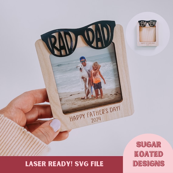 SVG Rad Dad, Dad Photo Frame svg, Laser Cut File, Laser File, SVG Files, Laser File, Digital File, Father's Day SVG, Magnetic Photo