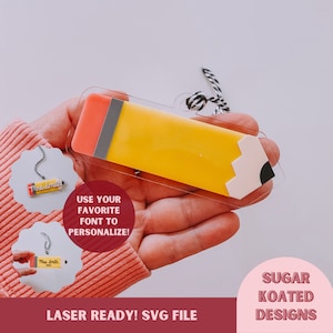 Ornamento de professor SVG, enfeite de lápis, lápis svg, arquivo de corte a laser, arquivo a laser, SVG de Natal, arquivos SVG, arquivo a laser, arquivo digital, Glowforge
