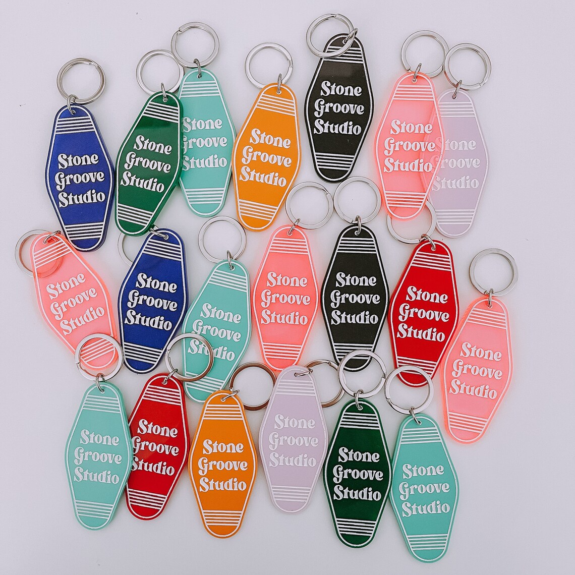 Custom Retro Inspired Motel Keychain Personalized Keychain Etsy