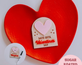 SVG Valentinstag Countdown, Tage bis zum Valentinstag, Valentinstag SVG, Laser Cut-Datei, Laser-Datei, SVG-Dateien, Trendy Laser-Datei, Glowforge
