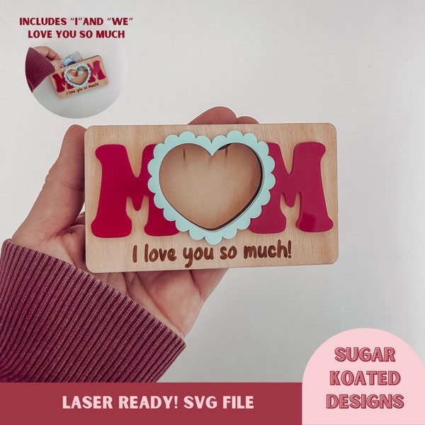 SVG Mom Photo Magnet, Mom Photo Frame, Laser Cut File, Laser File, SVG Files, Laser File, Digital File, Mother's Day SVG, Mom svg