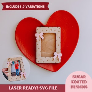 Aimant de cadre photo noeud SVG, SVG de la Saint-Valentin, Saint-Valentin, svg aimant pour réfrigérateur, fichier découpé au laser, fichiers SVG, fichier Glowforge, téléchargement numérique