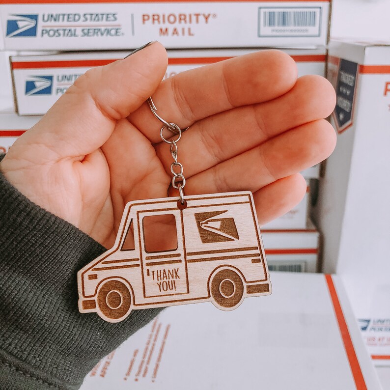 USPS Mail Truck Keychain United States Postal Service Thank Etsy
