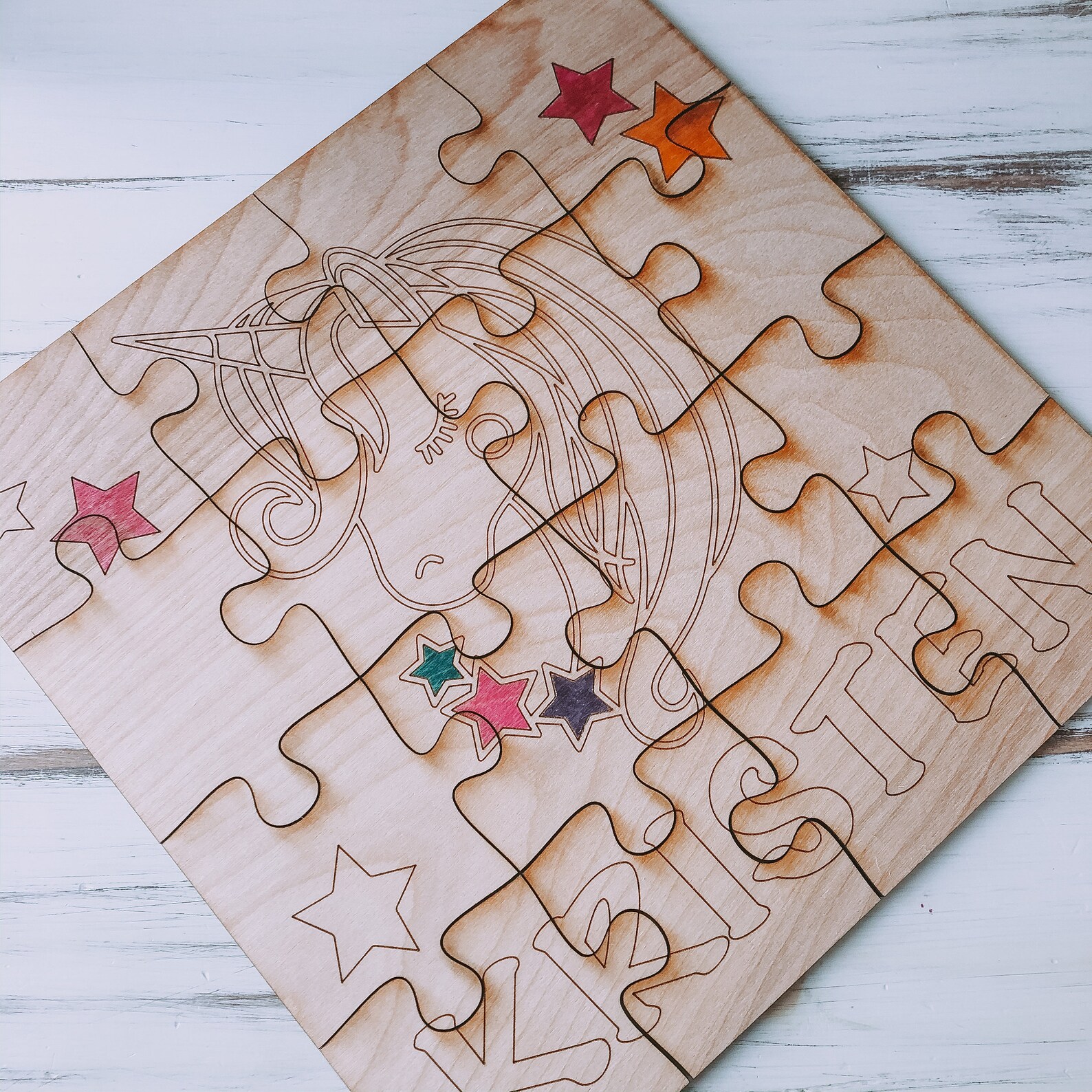 DIY Wooden Puzzle Kit Kids Craft Kids Puzzle Craft Kit Etsy