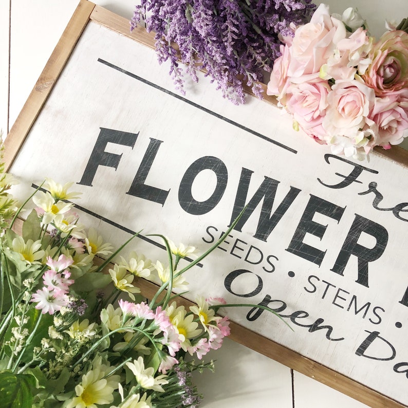 Fresh Flower Market Wood Sign // Spring Decor // Flowers // image 5