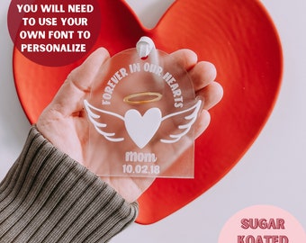 SVG Memorial Ornament, Forever In Our Hearts, Laser Cut File, Laser File, Christmas SVG, SVG Files, Laser File, Digital File, Glowforge