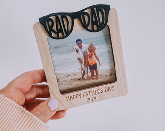 Rad Dad Photo Frame Magnet, Dad Photo Frame, Dad Refrigerator Picture Frame, Father's Day, Rad Dad, Picture Frame, Dad Gift