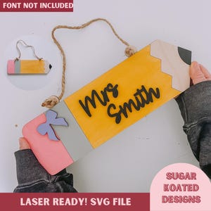 Lápis de pendurar para professor SVG, presente para professor, SVG para professor, lápis SVG, arquivo cortado a laser, arquivo a laser, arquivos SVG, arquivo a laser, arquivo digital