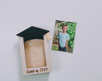 Class of 2024 Photo Frame, Senior 2024, Class of 2024 Photo Frame Magnet, Refrigerator Magnet, Wood Photo Frame, Graduation, Graduation Gift