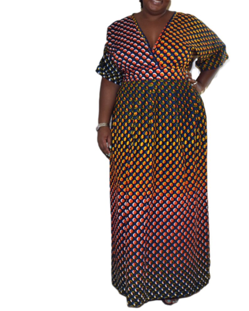 african print gala dress
