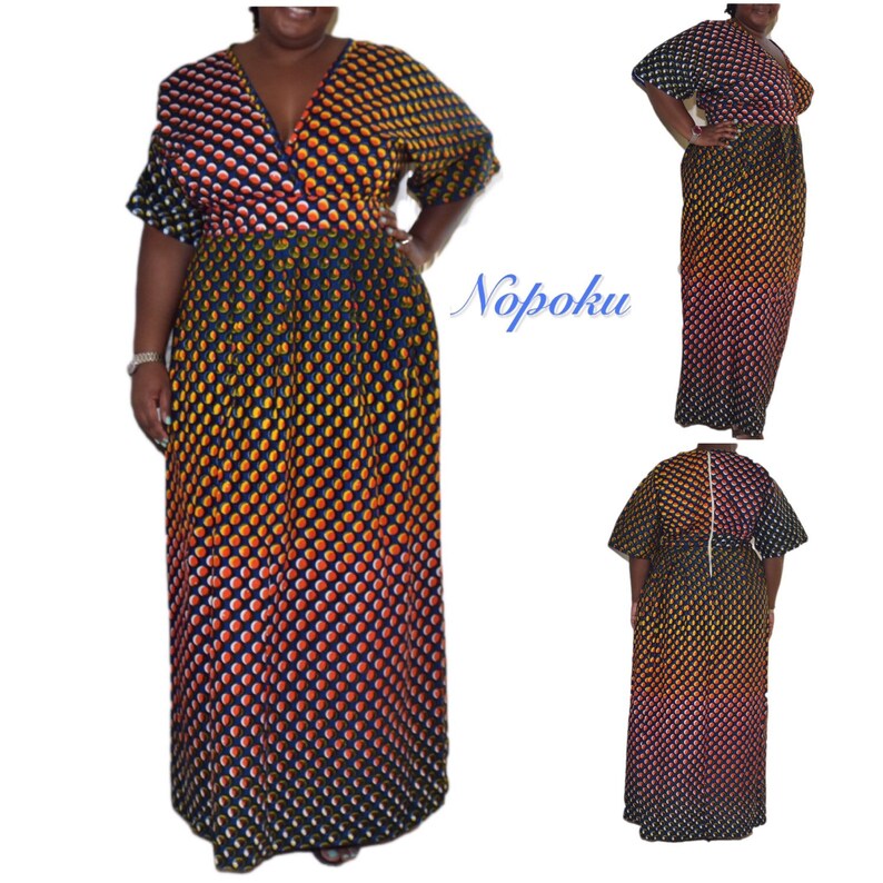 african print gala dress