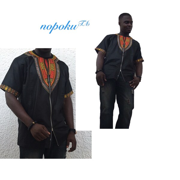 Camisas de hombres africanos, dashiki de los hombres, camisa hombre Ankara, camisas, Kitenge tapa macho, ropa africana, regalo, Angelina, top Print africano