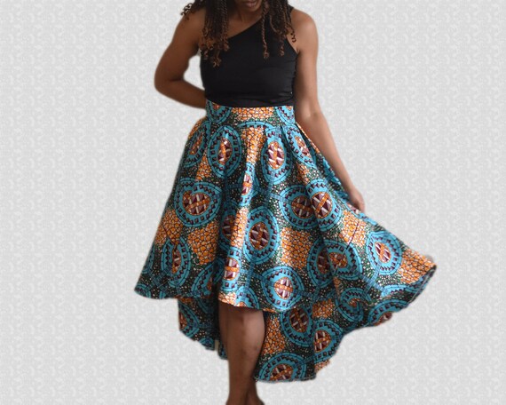 Hi Lo Ankara Skirtafrican Print Skirt Ankara Maxi Skirts | Etsy