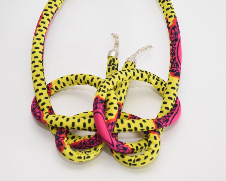 gift,African shop,Handmade necklace,Unique jewelry Statement necklace,Artisan necklaces Jewelry African necklaces Yellow Ankara necklace