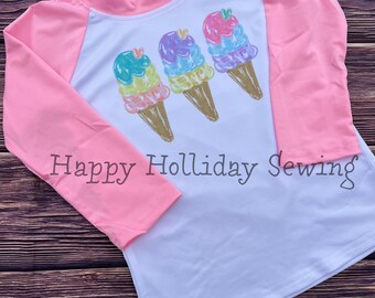 Pastel Ice Cream Cones Swim Shirt