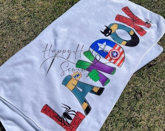 Superhero Name Beach Towel