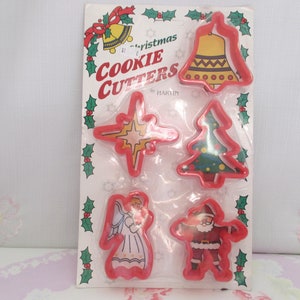 Vintage Hartin New In Package Red Plastic Cookie Cutters