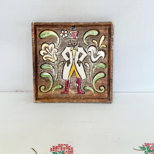 Brayton Laguna Folk Art Trivet, Wall Hanging, Tile