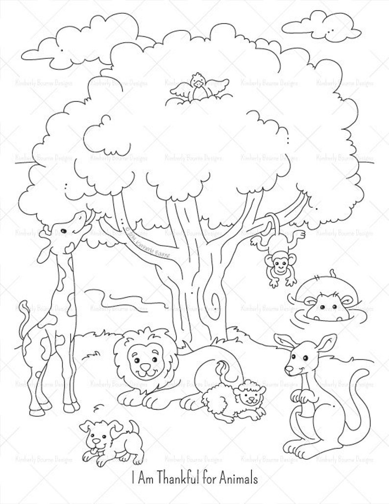 I Am Thankful for Animals File Folder Game and BONUS Coloring Pages LDS Primary 01 Lesson 12 Downloadable PDF image 2