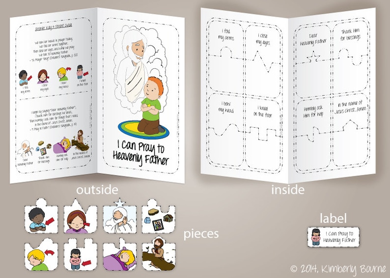 I Can Pray to Heavenly Father File Folder Game LDS PRIMARY Sunbeams Lesson 4 Downloadable PDF image 1