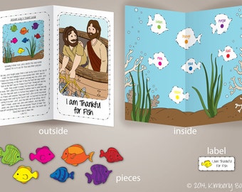 I Am Thankful for Fish - File Folder Game and BONUS Coloring Pages (LDS Primary 01 - Lesson 11) - Downloadable PDF