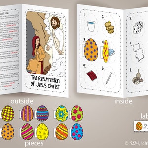 The Resurrection of Jesus Christ Easter File Folder Game and BONUS Coloring Pages LDS Primary 01 Lesson 45 Downloadable PDF image 1