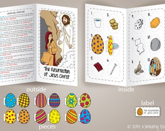 The Resurrection of Jesus Christ (Easter) - File Folder Game and BONUS Coloring Pages (LDS Primary 01 - Lesson 45) - Downloadable PDF