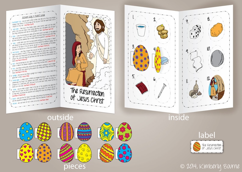 The Resurrection of Jesus Christ Easter File Folder Game and BONUS Coloring Pages LDS Primary 01 Lesson 45 Downloadable PDF image 1