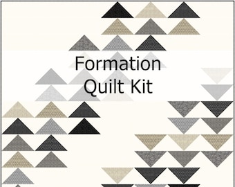 QUILT KIT Formation in Sanctuary Fabrics, Throw Size, Quick and Easy, Quilt Pattern included, Free Shipping, Busy Hands Quilts