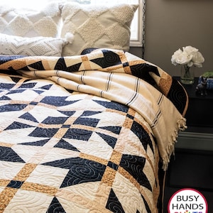 4 Sizes Mariposa Quilt Pattern PRINTED, Throw Twin Queen King, Easy Quilt Patterns, Star Quilt Patterns, Busy Hands Quilts