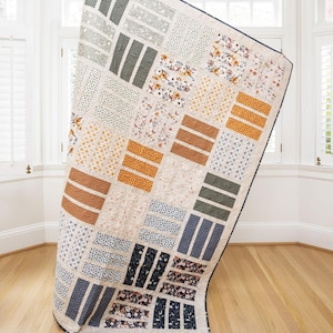 6 Sizes Nautical News Quilt Pattern, PDF DIGITAL DOWNLOAD, Baby Lap Throw Twin Queen King, Layer Cake, Quick and Easy, Busy Hands Quilts