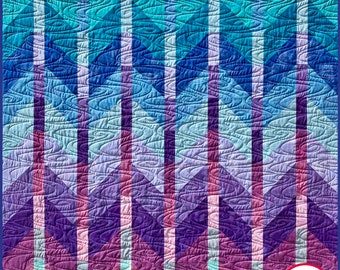 6 Sizes Ombre Mountains Quilt Pattern, PDF DIGITAL DOWNLOAD, Baby Lap Throw Twin Queen King, Baby Quilt Patterns, Busy Hands Quilts