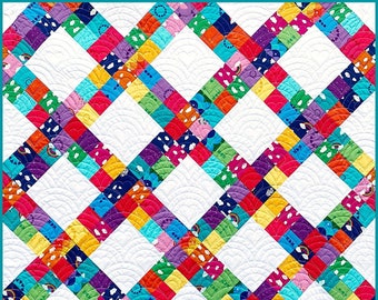 5 Sizes Hand Picked Quilt Pattern PRINTED, Baby Throw Twin XL Queen King, Jelly Roll Friendly, Strip Pieced, Myra Barnes Busy Hands Quilts