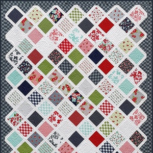 6 Sizes Make It Scrappy Quilt Pattern PRINTED, Charm Squares Layer Cakes, Baby Lap Throw Twin Queen King, Quick and Easy, Busy Hands Quilts