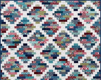 Hampton Court Quiltmönster i 4 storlekar, PDF DIGITAL nedladdning, Överkast Twin Queen King, FQ Quiltmönster, Enkla Quiltmönster, Busy Hands Quilts