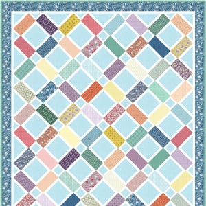 5 Größen Look Glass Quilt Pattern PDF DIGITAL DOWNLOAD, Layer Cake 10 in Squares, Runde Überwurf Twin Queen King, Myra Barnes Busy Hands Quilts