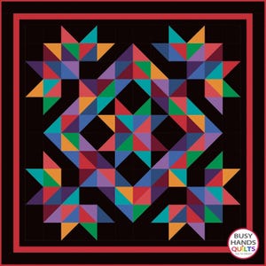 5 Sizes Whimsical Quilt Pattern PDF DIGITAL DOWNLOAD, Charms Squares FQs, Baby Throw Twin Queen King, Easy Quilt Pattern, Star Quilt Pattern