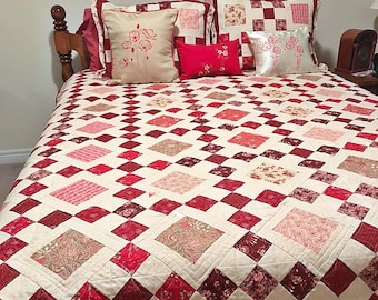 6 Sizes Granny's Square Patch Quilt Pattern PRINTED, 6 Sizes Baby Lap Throw Twin Queen King, Easy Quilt Patterns, by Busy Hands Quilts