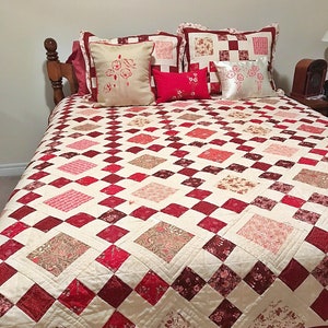 6 Sizes Granny's Square Patch Quilt Pattern PRINTED, 6 Sizes Baby Lap Throw Twin Queen King, Easy Quilt Patterns, by Busy Hands Quilts