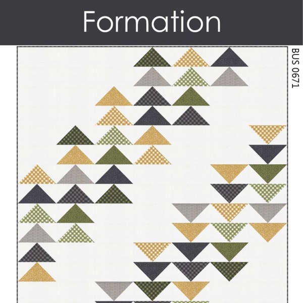 5 Sizes Formation Quilt Pattern PRINTED, Baby Throw Twin Queen King, Easy Quilt Patterns, Baby Quilt Patterns, Busy Hands Quilts