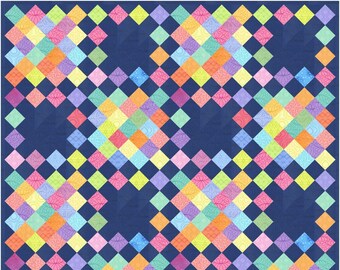 5 Sizes Picnic Plaid Quilt Pattern PRINTED, Baby to King, Jelly Roll Strips, FQ, Granny Square Quilt, Busy Hands Quilts-Baby Quilt Pattern