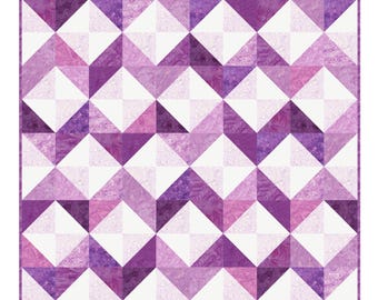 8 Sizes Windblown Quilt Pattern, PRINTED PAPER, Baby Crib Lap 2 Throws Twin 2 Queens King, Fat Quarter Friendly, Busy Hands Quilts