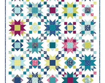 4 Sizes Summer on the Porch Quilt Pattern PRINTED, Throw Twin Queen King, Fat Quarter Friendly-Designed by Myra Barnes Busy Hands Quilts