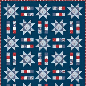 8 Sizes Stars and Stripes Quilt Pattern PDF DOWNLOAD, Wall Lap Throw Twin Queen King, Scrappy or Identical Stars, FQs, Busy Hands Quilts